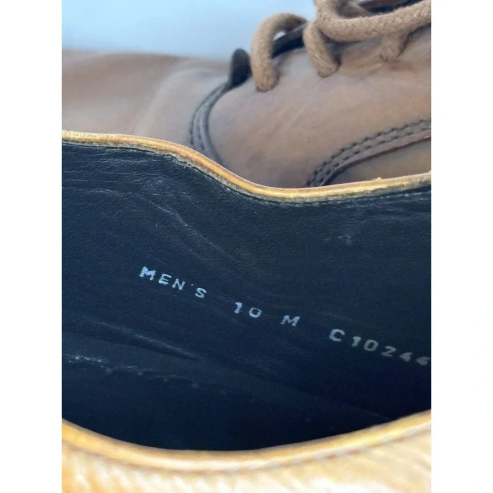 Cole Haan Nik Air Leather Oxford Lace-Up Shoes‎ Men's Size 10M Brown Plain-Toe